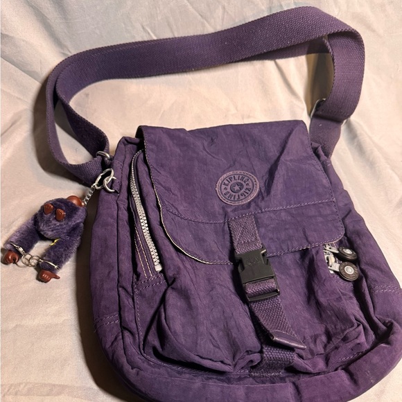 Kipling Purple Crossbody Bag with Bear Keychain - Picture 11 of 13